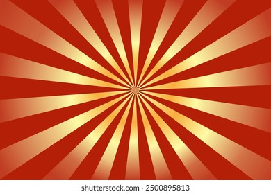 red and gold sunrays background, abstract sunburst, sunbeam, vintage retro style, vector illustration design for backdrop, wallpaper, banner, poster