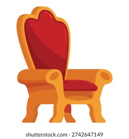 Red and gold throne chair representing royalty, power, and authority, perfect for historical or fantasy projects