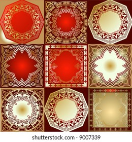 Red Gold Various Quad Ornament