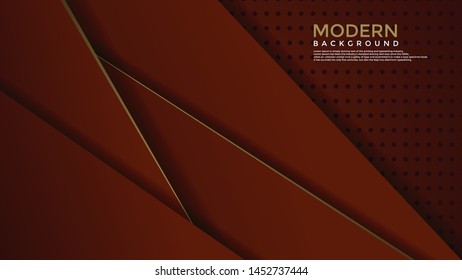 red and gold vector abstract background overlap layer.