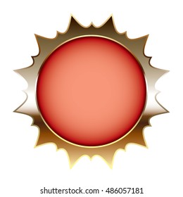 Red and gold vector badge with space for your text