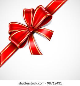Red And Gold Vector Gift Bow And Ribbon