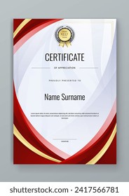 Rot-Gold-Vektorgrafik-Design-Vorlage für professionelle und moderne Corporate-Zertifikat-Designs