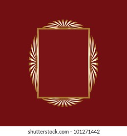Red and gold vintage frame