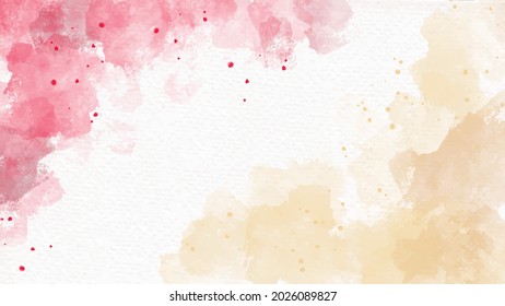 red and gold watercolor on paper abstract background for new year or Christmas celebration