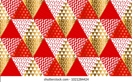 Red and gold xmas carnival pattern. Stock vector illustration. Magic fairy tale decorative design element for card, invitations, wedding pattern.