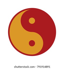 Red Gold Yin And Yang Balance Symbol Vector Illustration Graphic Design