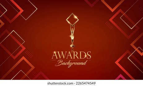 Red and Golden Award Background. Elegant Celebration Invitation, Premium Wedding Invitation Design. Holiday Greeting Card Collection. Diwali Festival Backdrop. Ramadan Poster Template. 