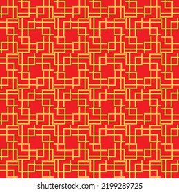 Red Golden chinese pattern collection, Abstract background, Decorative ornament wallpaper. ethnic traditional japanese asian geometric. vector line linear illustration. new year kimono. 
