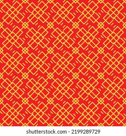 Red Golden chinese pattern collection, Abstract background, Decorative ornament wallpaper. ethnic traditional japanese asian geometric. vector line linear illustration. new year kimono. 
