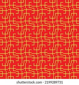 Red Golden chinese pattern collection, Abstract background, Decorative ornament wallpaper. ethnic traditional japanese asian geometric. vector line linear illustration. new year kimono. 
