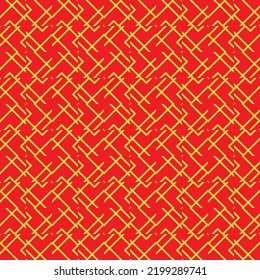 Red Golden chinese pattern collection, Abstract background, Decorative ornament wallpaper. ethnic traditional japanese asian geometric. vector line linear illustration. new year kimono. 
