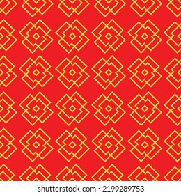 Red Golden chinese pattern collection, Abstract background, Decorative ornament wallpaper. ethnic traditional japanese asian geometric. vector line linear illustration. new year kimono. 
