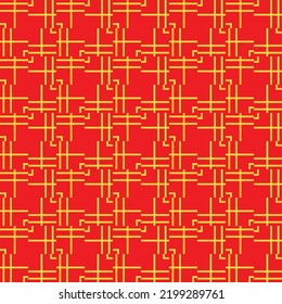 Red Golden chinese pattern collection, Abstract background, Decorative ornament wallpaper. ethnic traditional japanese asian geometric. vector line linear illustration. new year kimono. 
