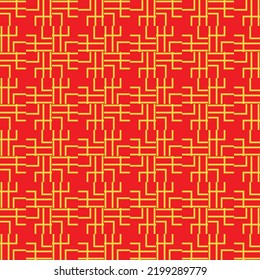 Colección de motivos de chino dorado rojo, fondo abstracto, papel tapiz adorno decorativo. geométrico asiático japonés tradicional étnico. ilustración lineal de línea vectorial. kimono de año nuevo. 
