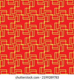Red Golden chinese pattern collection, Abstract background, Decorative ornament wallpaper. ethnic traditional japanese asian geometric. vector line linear illustration. new year kimono. 
