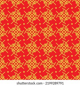 Red Golden chinese pattern collection, Abstract background, Decorative ornament wallpaper. ethnic traditional japanese asian geometric. vector line linear illustration. new year kimono. 
