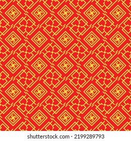 Red Golden chinese pattern collection, Abstract background, Decorative ornament wallpaper. ethnic traditional japanese asian geometric. vector line linear illustration. new year kimono. 
