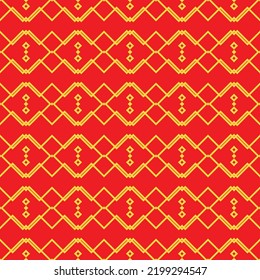 Colección de patrones rojos de chino dorado, diamante cuadrado Fondo abstracto, Papel decorativo adorno. geométrico asiático japonés tradicional étnico. ilustración lineal de línea vectorial. kimono de año nuevo

