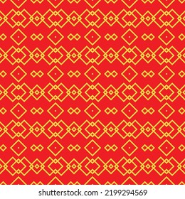 Colección de patrones rojos de chino dorado, diamante cuadrado Fondo abstracto, Papel decorativo adorno. geométrico asiático japonés tradicional étnico. ilustración lineal de línea vectorial. kimono de año nuevo
