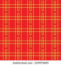 Colección de patrones rojos de chino dorado, diamante cuadrado Fondo abstracto, Papel decorativo adorno. geométrico asiático japonés tradicional étnico. ilustración lineal de línea vectorial. kimono de año nuevo
