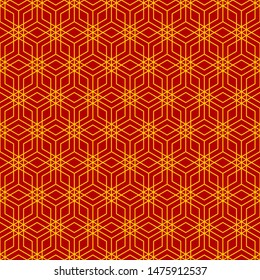 Red and golden chinese traditional pattern collection. Abstract asian background. Decorative chinese wallpaper. Endless texture for wallpaper, pattern fills, web page background, surface textures