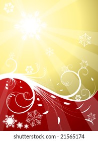 Red and golden Christmas background