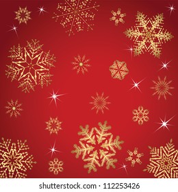 Red and golden christmas seamless pattern