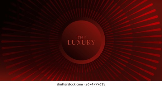 Rote und goldene Farbe Runde Ring Circle Award Hintergrund. Luxuriöse Hintergrundgrafiken. Moderne abstrakte Vorlage. Teure analoge Uhr. Golden Gradient Tunnel Hud Motion Look Design. 