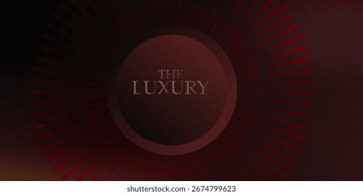 Fundo do prêmio Red e Golden Color Round Ring Circle Award. Gráficos de fundo luxuosos. Modelo abstrato moderno. Relógio de relógio analógico caro. Golden Gradient Tunnel Hud Movimento Aparência Design. 