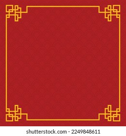 Red golden frame on chinese celebration day. frame templates