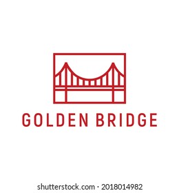 puente de puerta dorada rojo suspensión San Francisco famoso edificio emblemático diseño del logo