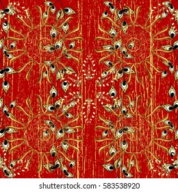 Red Golden Pattern Elegant Vector Classic Stock Vector (Royalty Free ...