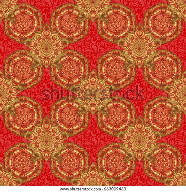 Red Golden Pattern Elegant Vector Classic Stock Vector (Royalty Free ...