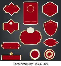  Red and golden promo stickers 