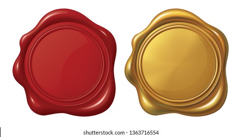 Red and Golden Stamp wax seal_Vector EPS 10 - Shutterstock ID 1363716554