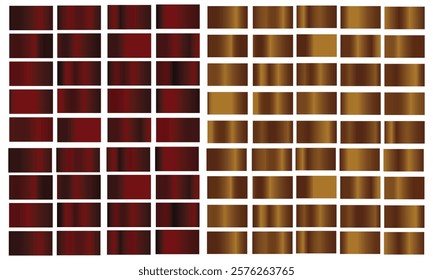 Red And Golden Vector set of colorful metal gradients