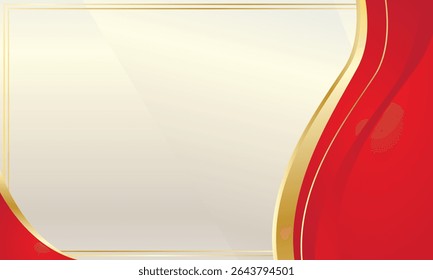 Red golden wave abstract background for certificate