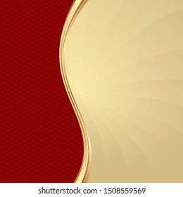 red and golden wavy textured background