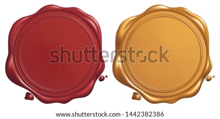 Red and Golden Wax Seal 商業照片 © 