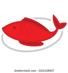 ilustración vectorial de icono de pez dorado rojo