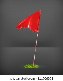 Red Golf Flag Vector