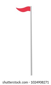 Ilustración del vector de la bandera roja del golf aislada en fondo blanco.