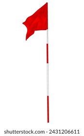 Red Golf flag. Vector Illustration
