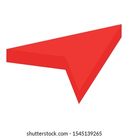 Red gps arrow icon. Isometric of red gps arrow vector icon for web design isolated on white background