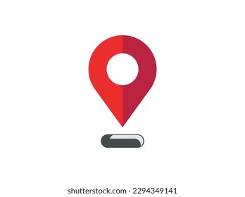 red gps location icon vector 