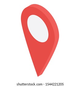 Red gps map pin icon. Isometric of red gps map pin vector icon for web design isolated on white background