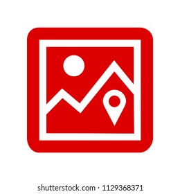 Red GPS navigator location on city map icon – stock vector