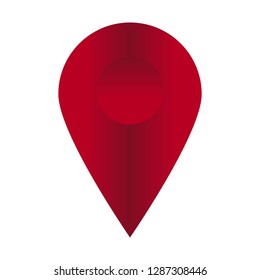 Red gps point icon and pin navigator
