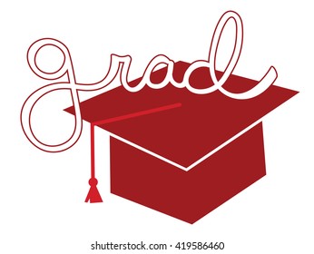 Red Grad Cap